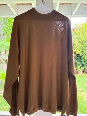 St. Croix Knits Fine Gauge Mock Neck | Tobacco Tone | Made in USA | XL